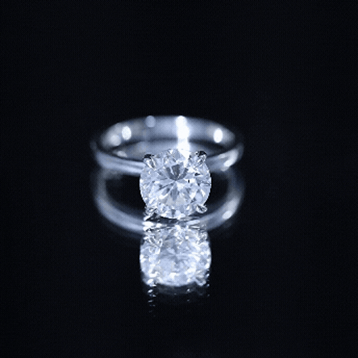 Certified 2.5 CT Lab Grown Diamond Solitaire Engagement Ring