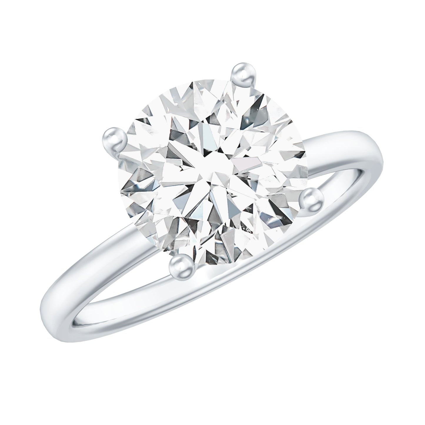 Certified 2.5 CT Lab Grown Diamond Solitaire Engagement Ring