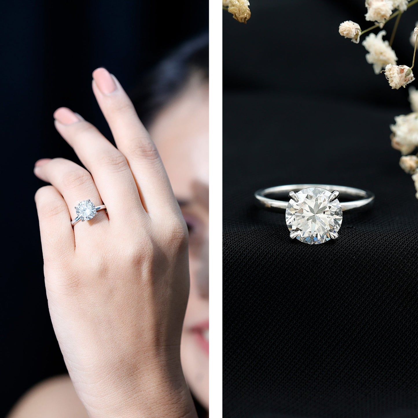 Certified 2.5 CT Lab Grown Diamond Solitaire Engagement Ring