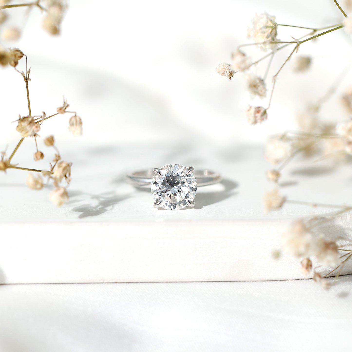 Certified 2.5 CT Lab Grown Diamond Solitaire Engagement Ring