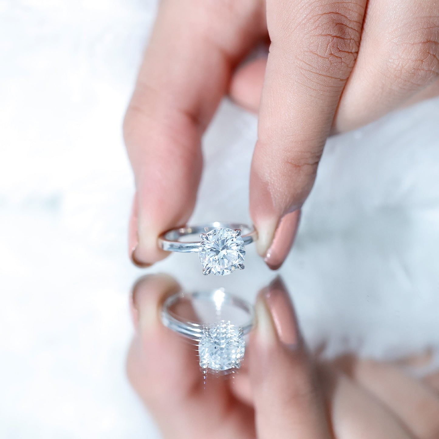 Certified 2.5 CT Lab Grown Diamond Solitaire Engagement Ring