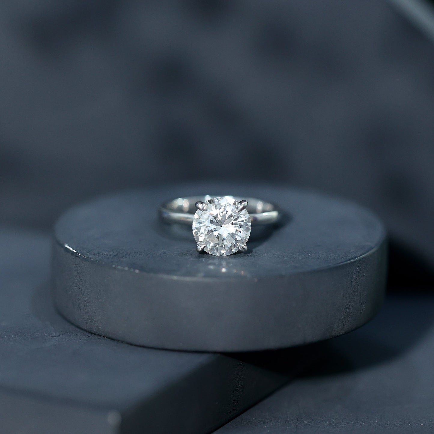 Certified 2.5 CT Lab Grown Diamond Solitaire Engagement Ring
