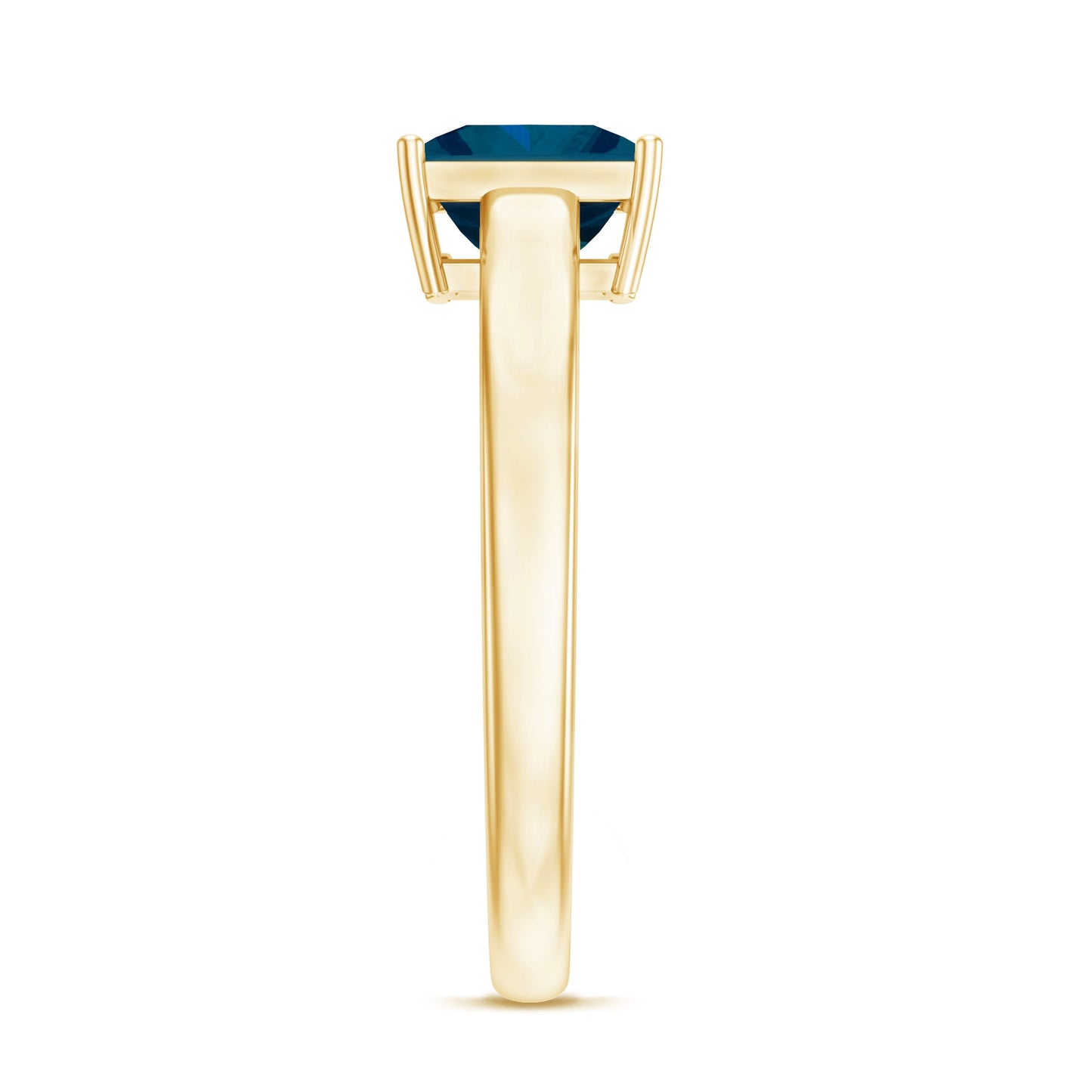 6mm Square Cut London Blue Topaz Solitaire Ring