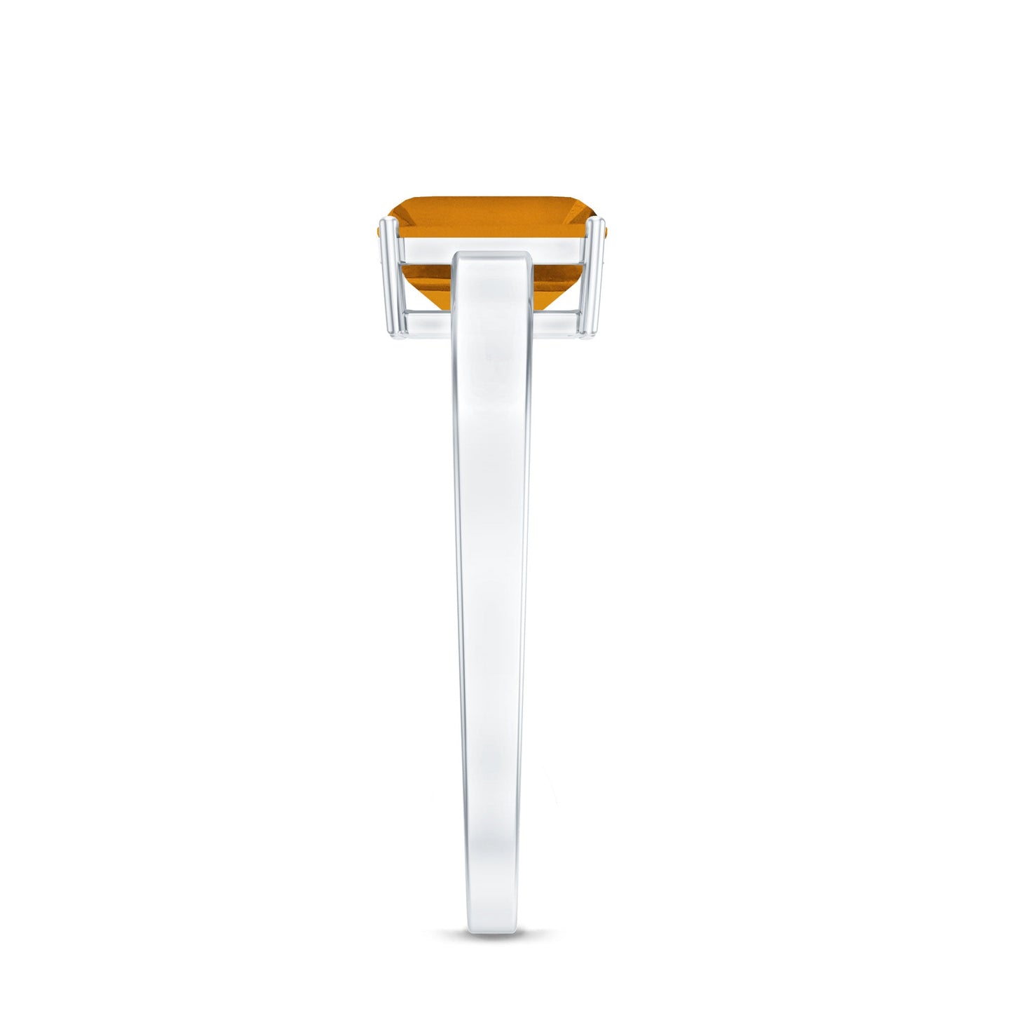 Natural 6X8mm Citrine Solitaire Emerald Cut Engagement Ring