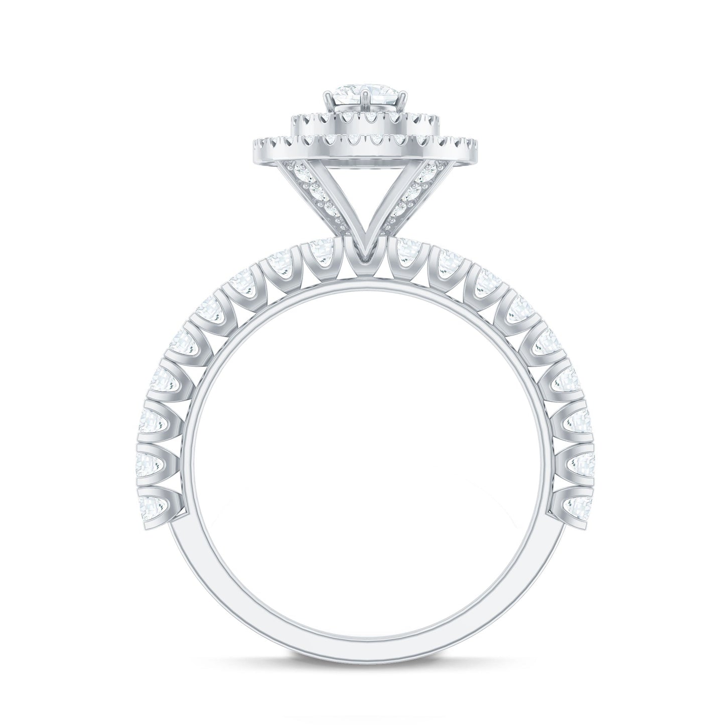 1.50 CT Antique Zircon Double Halo Engagement Ring