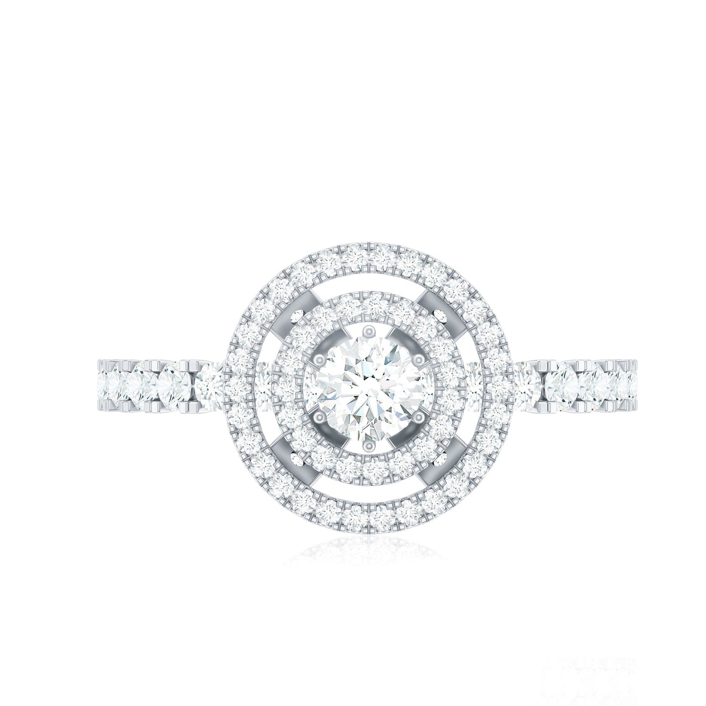 1.50 CT Antique Zircon Double Halo Engagement Ring
