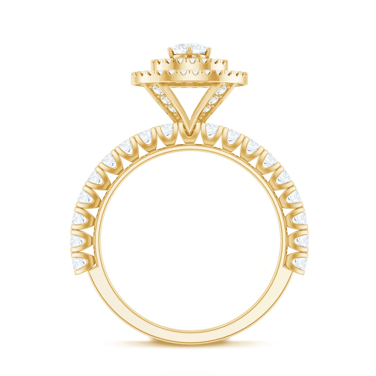 1.50 CT Antique Zircon Double Halo Engagement Ring