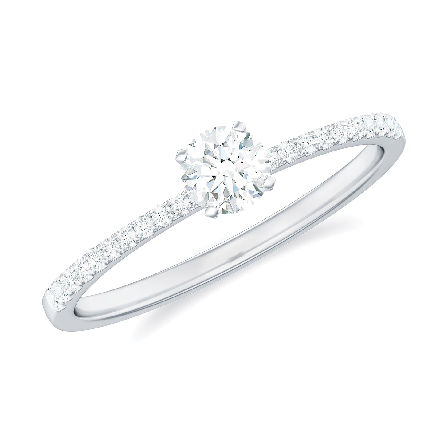 Natural Diamond Promise Ring with Side Stones