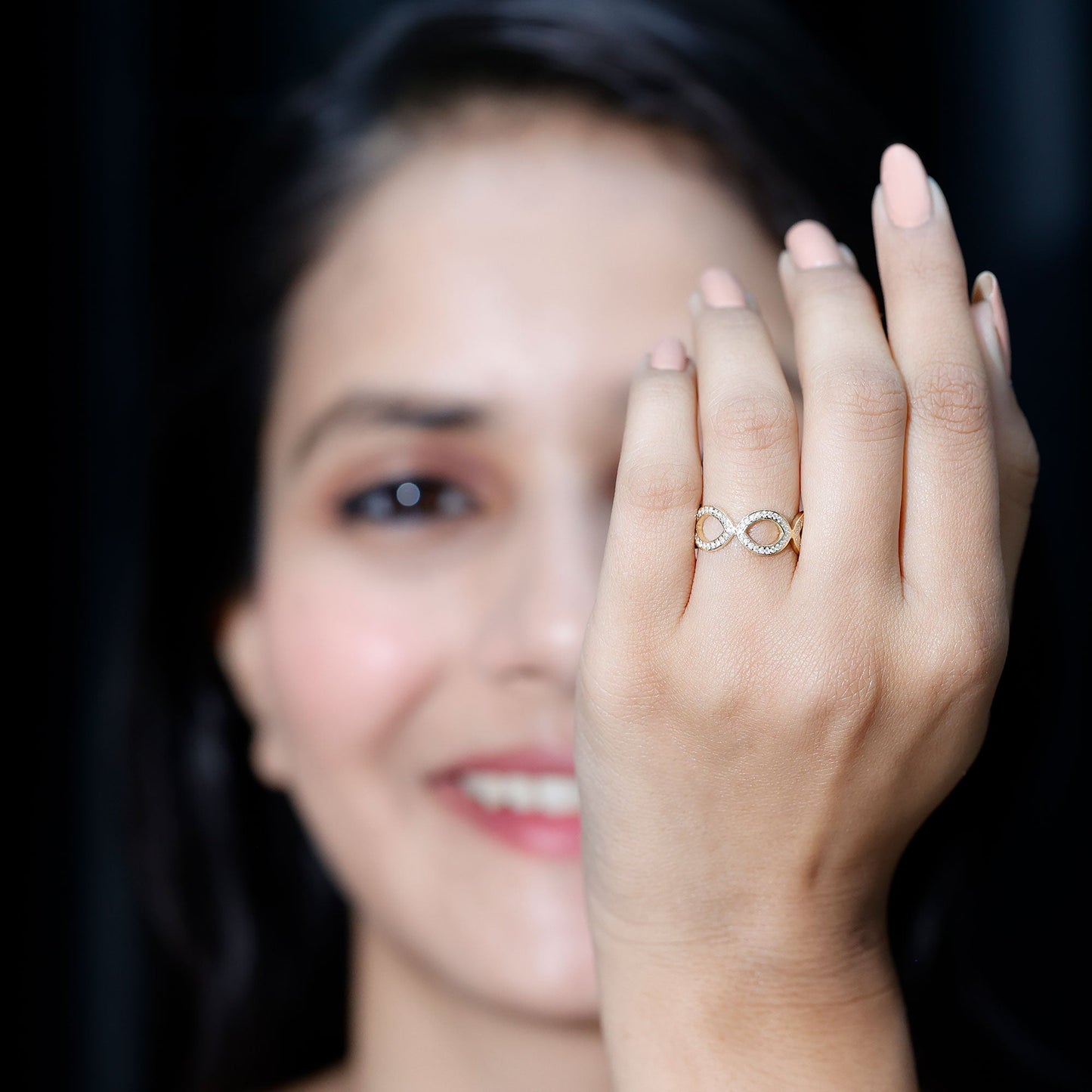 Moissanite Infinity Eternity Band Ring