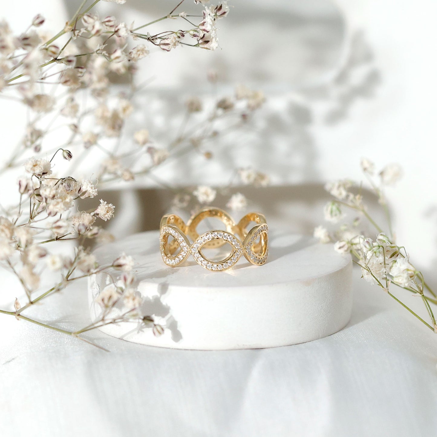 Moissanite Infinity Eternity Band Ring