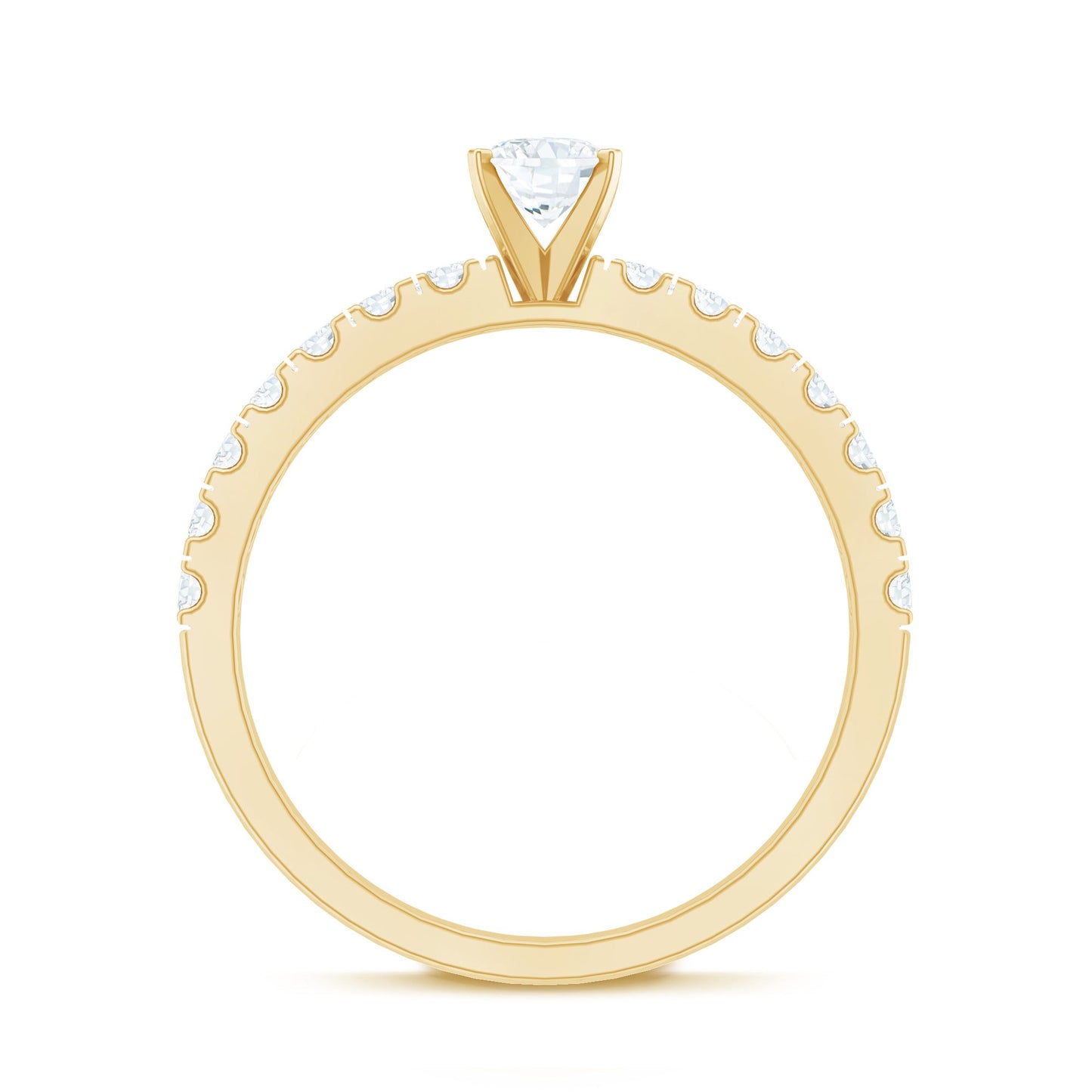 1.25 CT Zircon Solitaire Ring with Side Stones