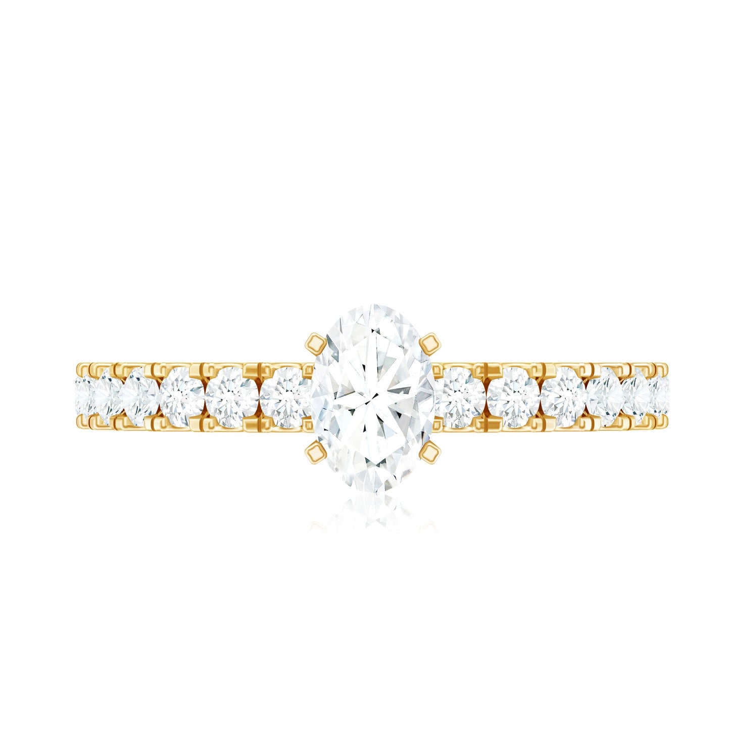 1.25 CT Zircon Solitaire Ring with Side Stones