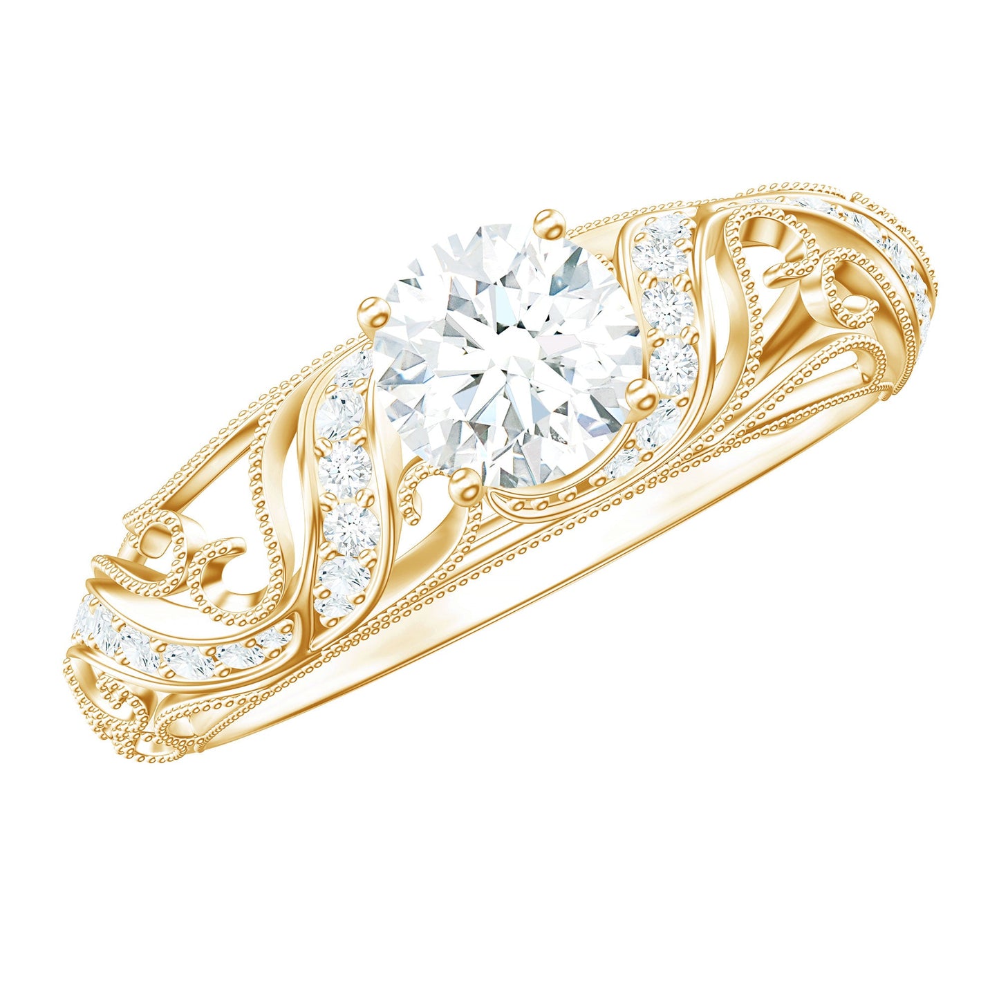3/4 CT Cubic Zirconia Vintage Inspired Engagement Ring
