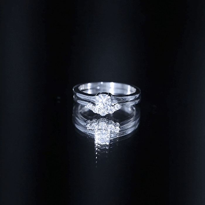 Real Diamond Minimal Wedding Ring Set