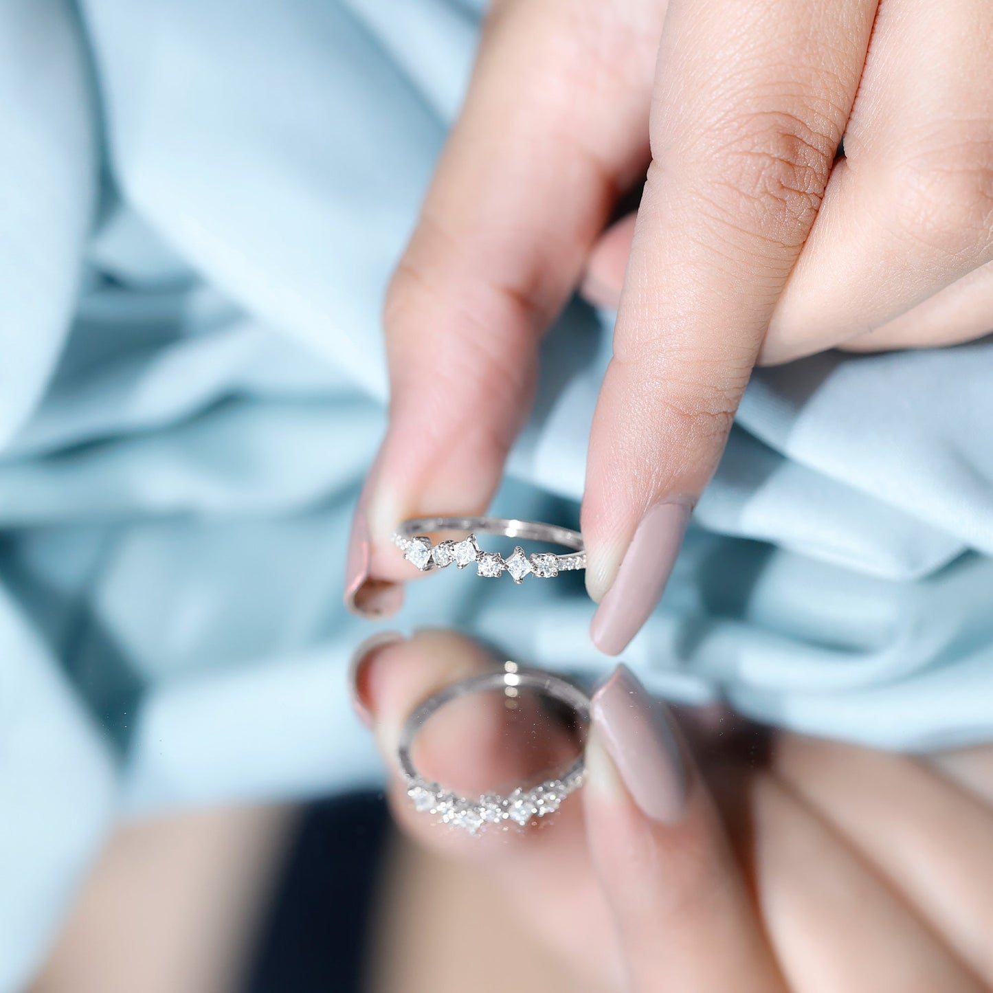 Certified Moissanite Promise Ring for Her