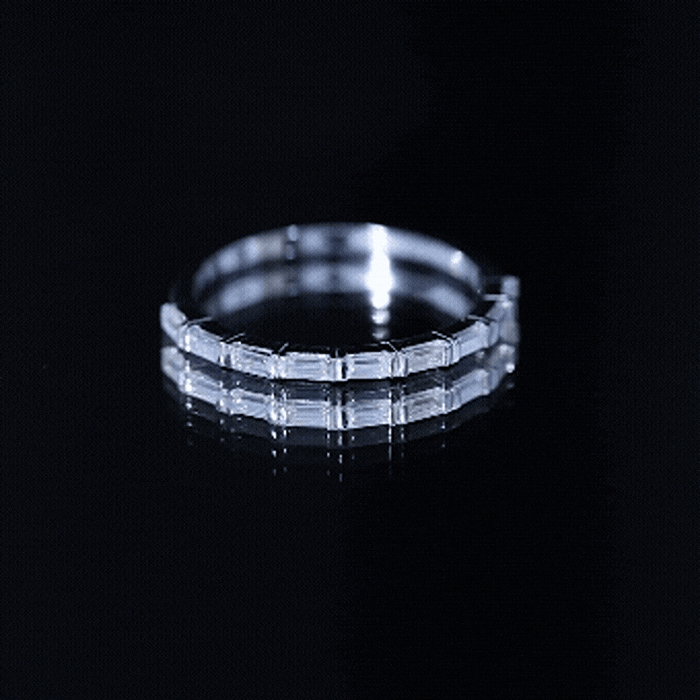 Bar Set Moissanite Eternity East West Ring