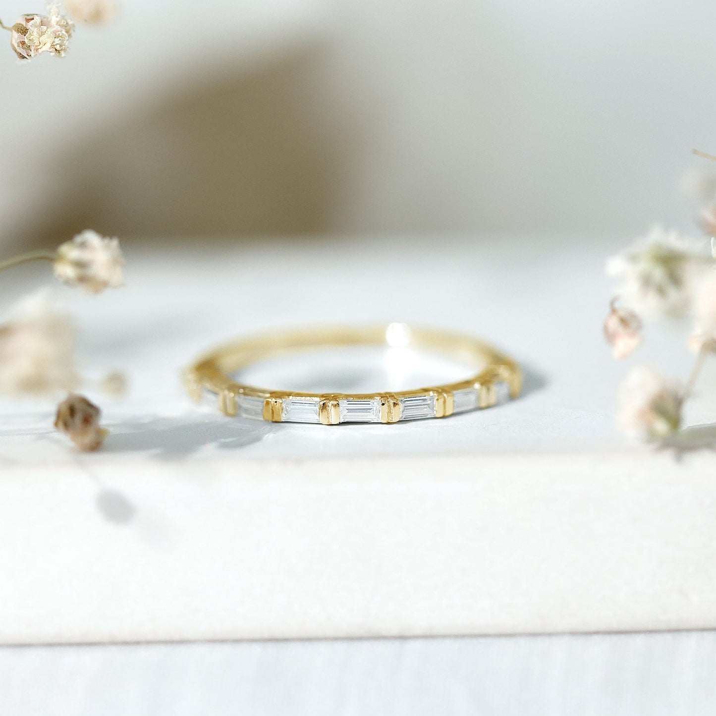 Bar Set Moissanite Eternity East West Ring