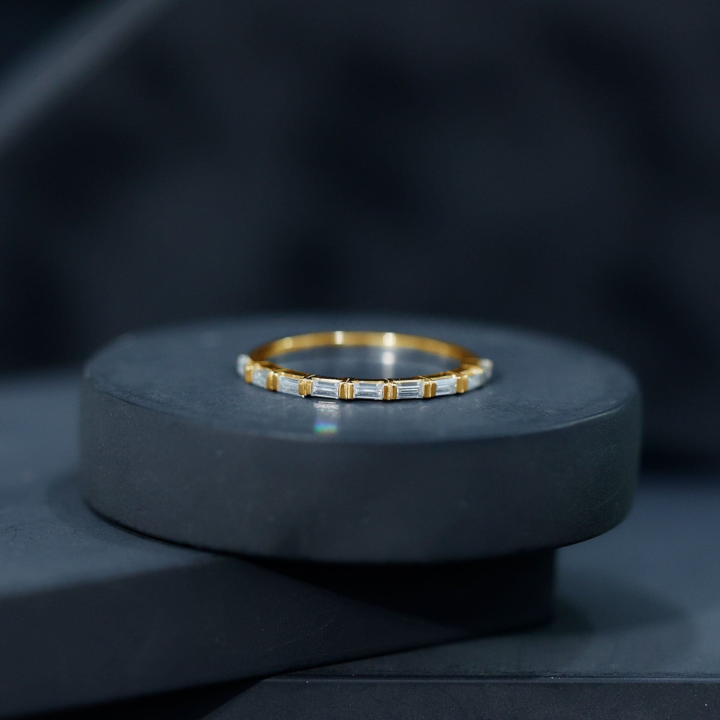 Bar Set Moissanite Eternity East West Ring