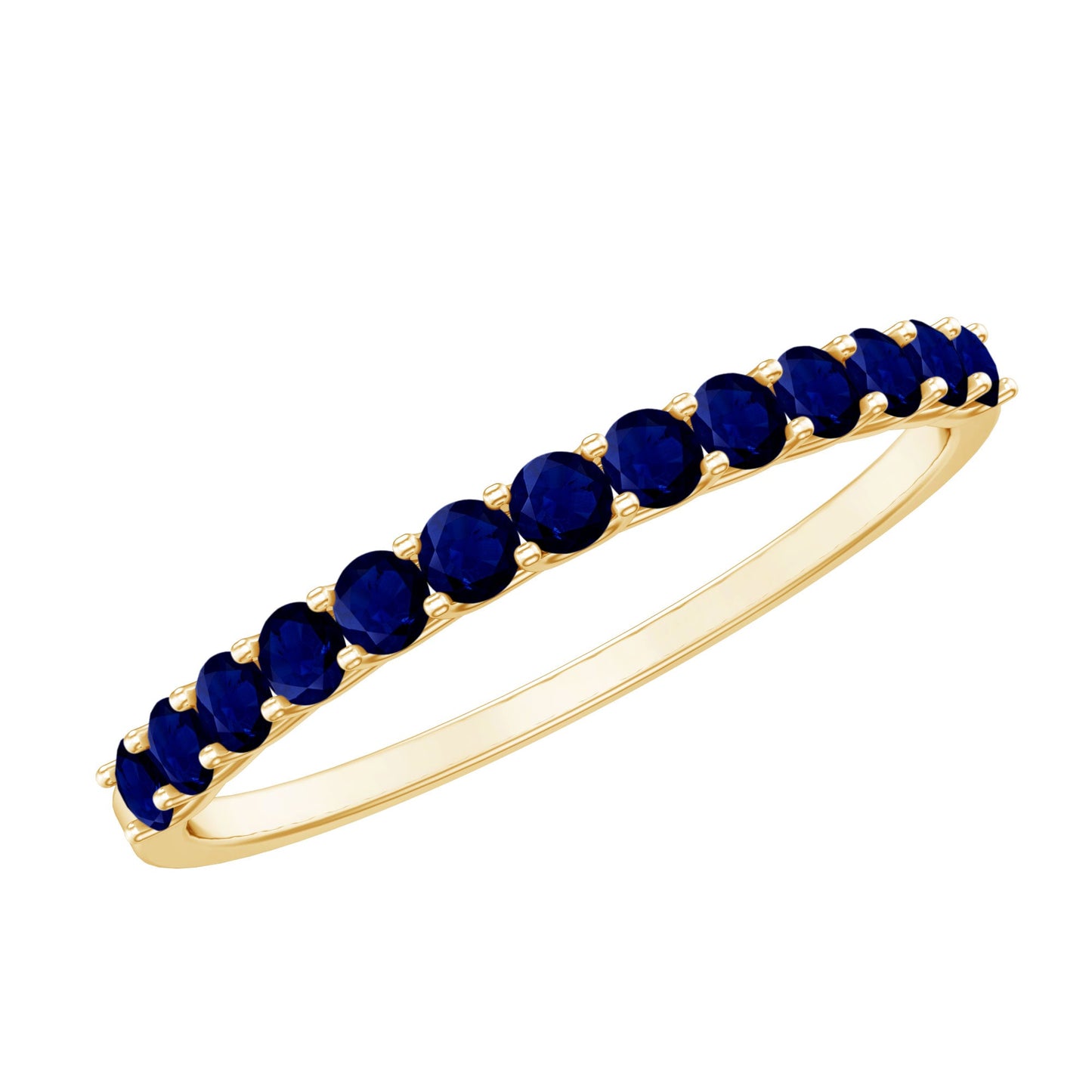 1/2 CT Round Cut Blue Sapphire Stackable Engagement Ring