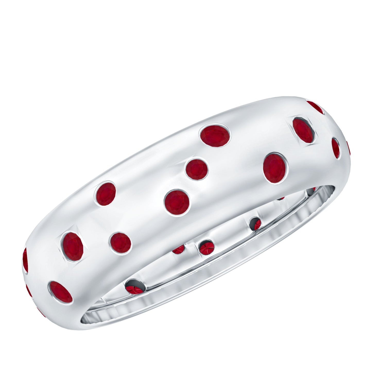Natural Ruby Wide Band Ring for Women