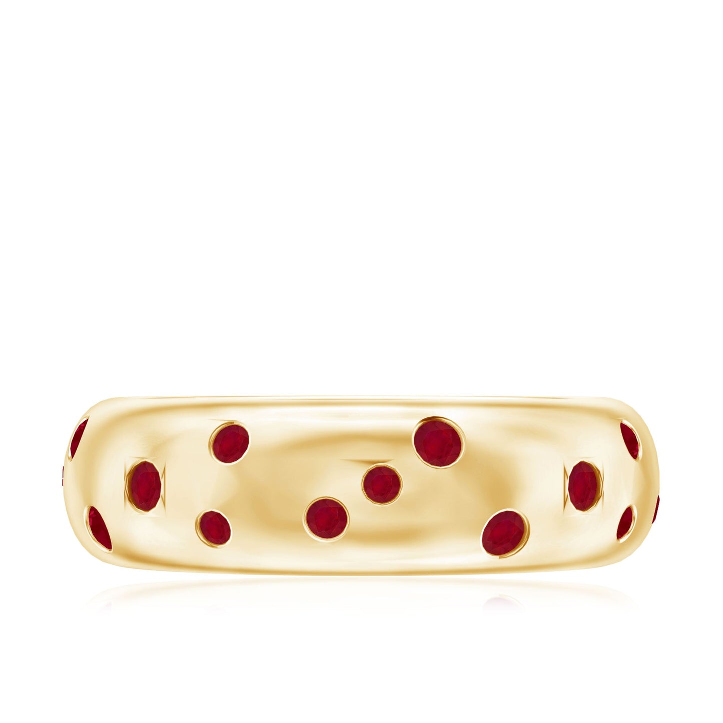 Natural Ruby Wide Band Ring for Women