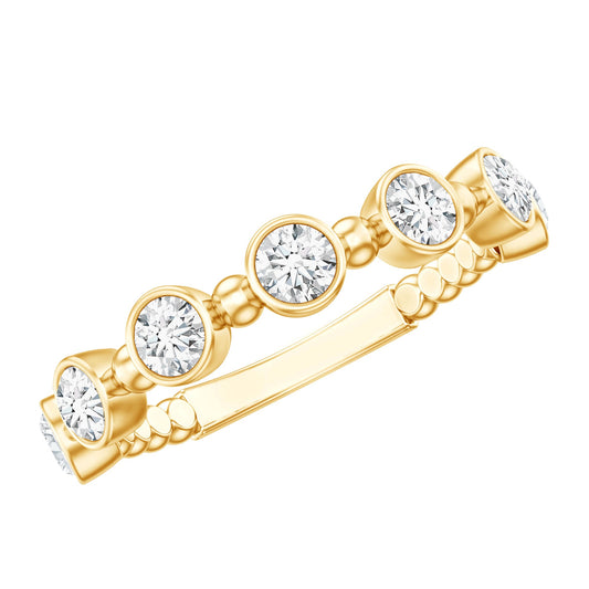 Bezel Set Moissanite Stackable Anniversary Band Ring