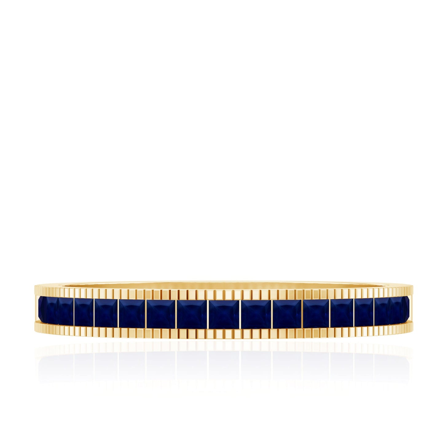 3/4 CT Blue Sapphire Half Eternity Band Ring in Channel Setting