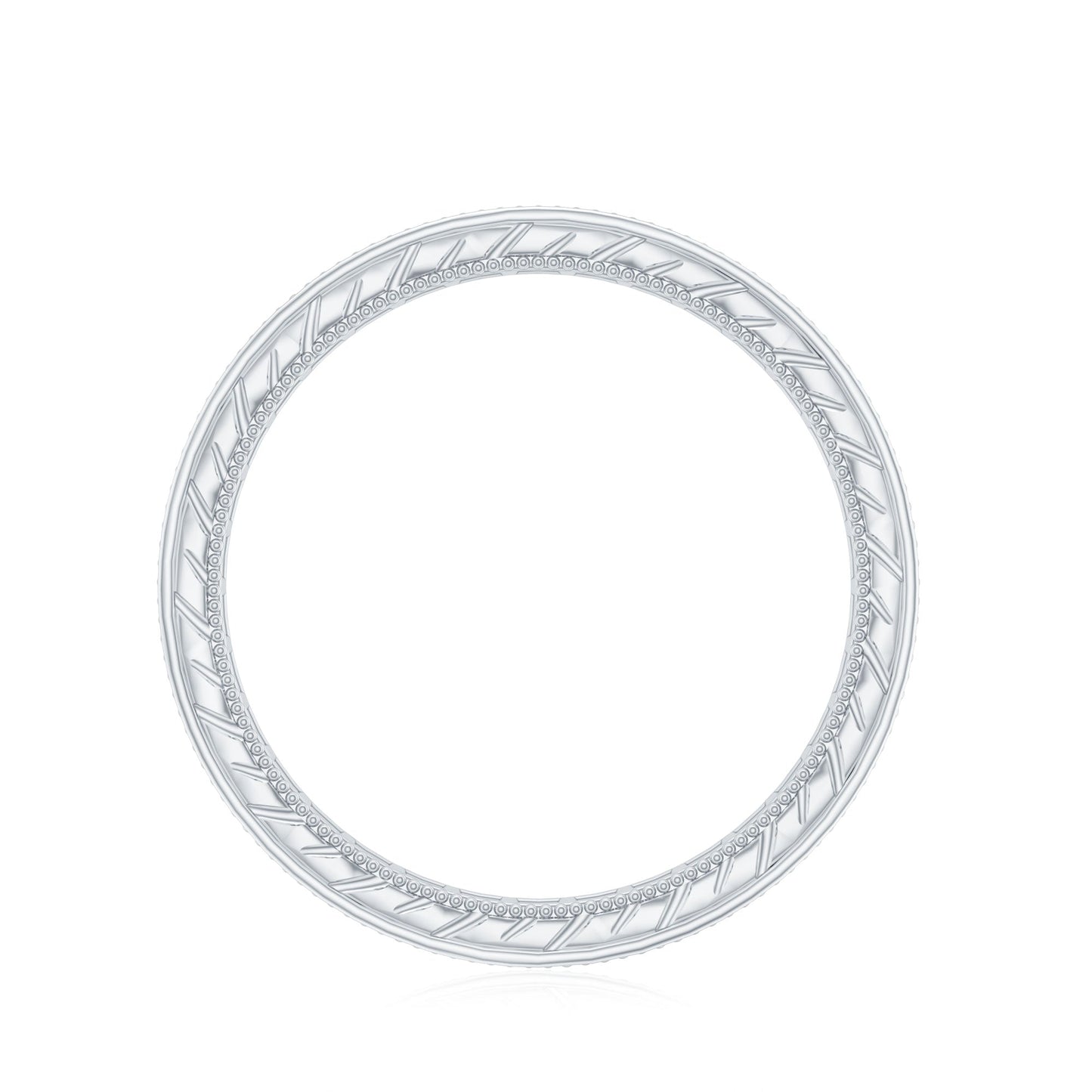 Certified Lab Created Blue Sapphire Full Eternity Ring in Channel Setting