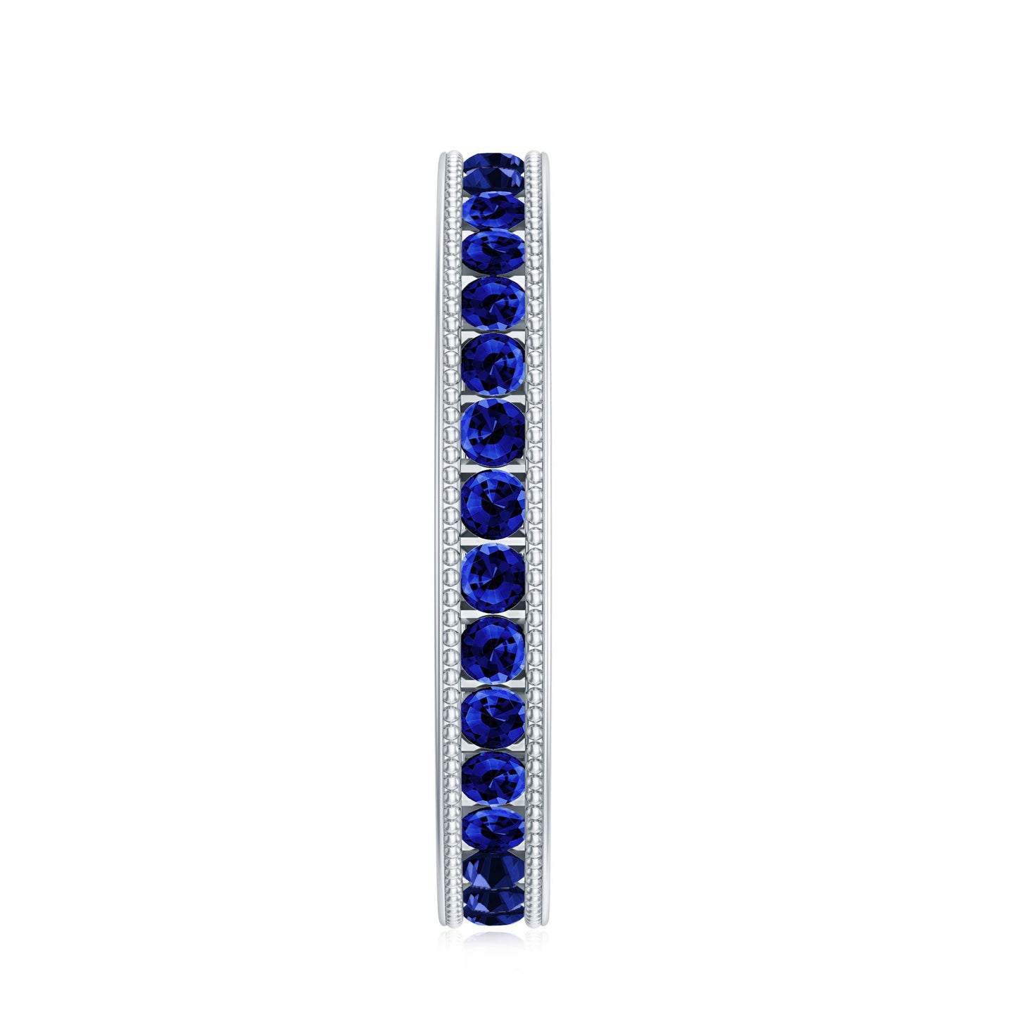 Certified Lab Created Blue Sapphire Full Eternity Ring in Channel Setting