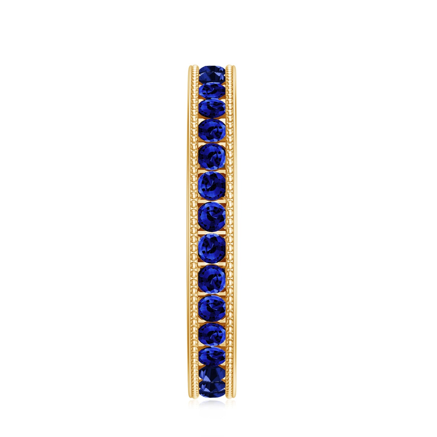Certified Lab Created Blue Sapphire Full Eternity Ring in Channel Setting