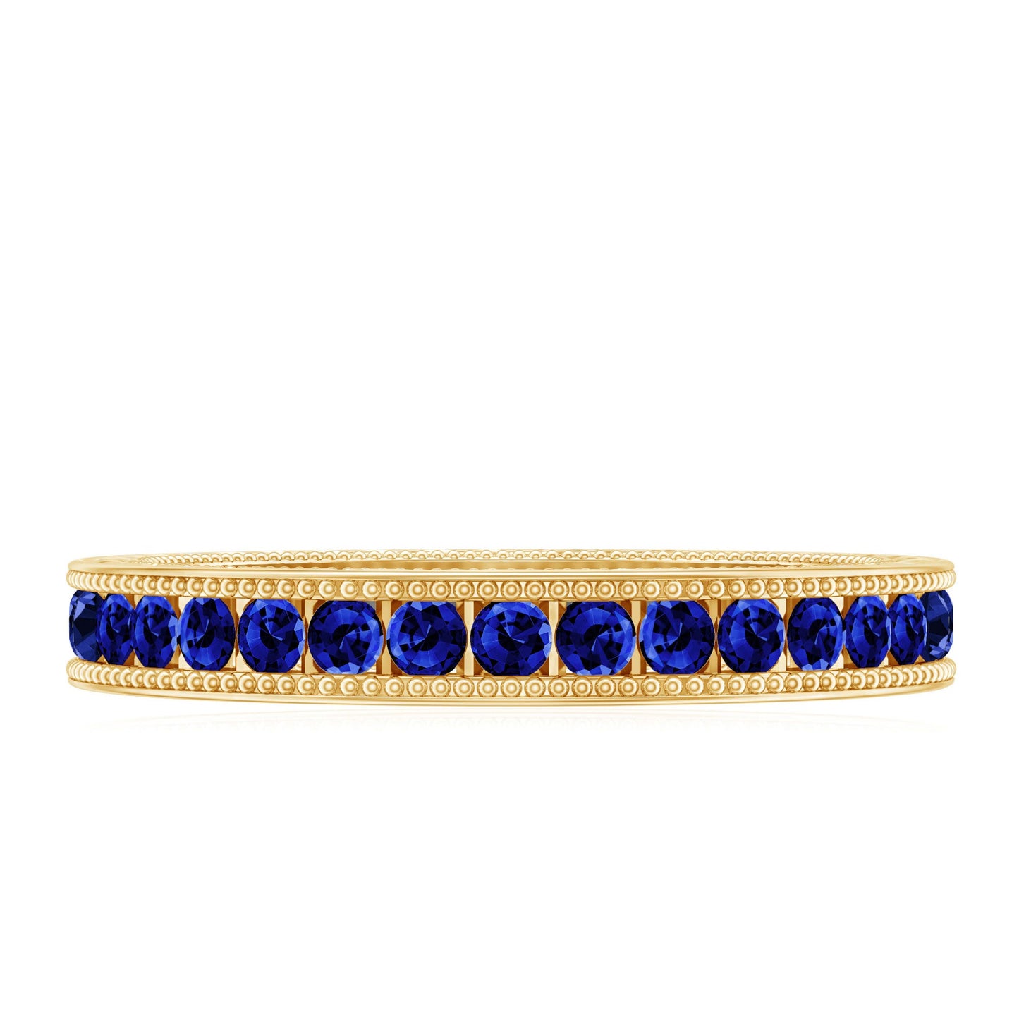 Certified Lab Created Blue Sapphire Full Eternity Ring in Channel Setting