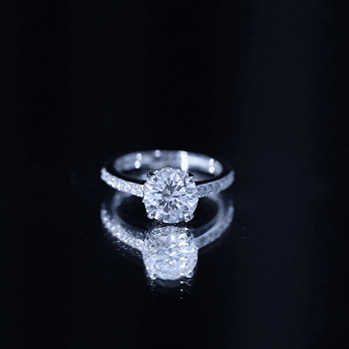2.25 CT Round Cut Moissanite Engagement Ring in 4 Prong Setting