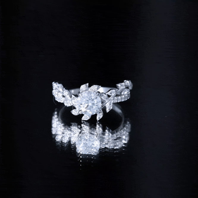 Moissanite Flower Engagement Ring