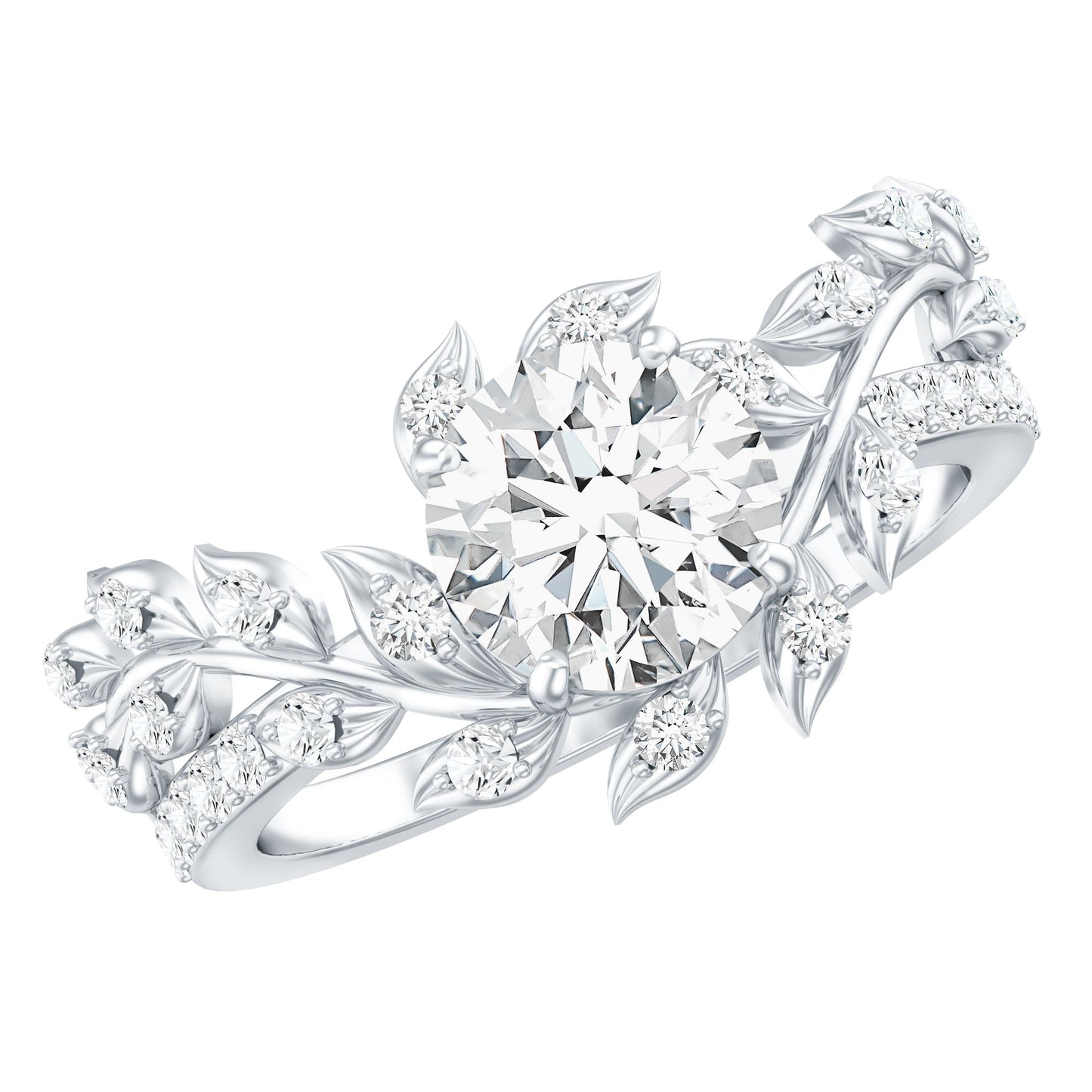 Moissanite Flower Engagement Ring
