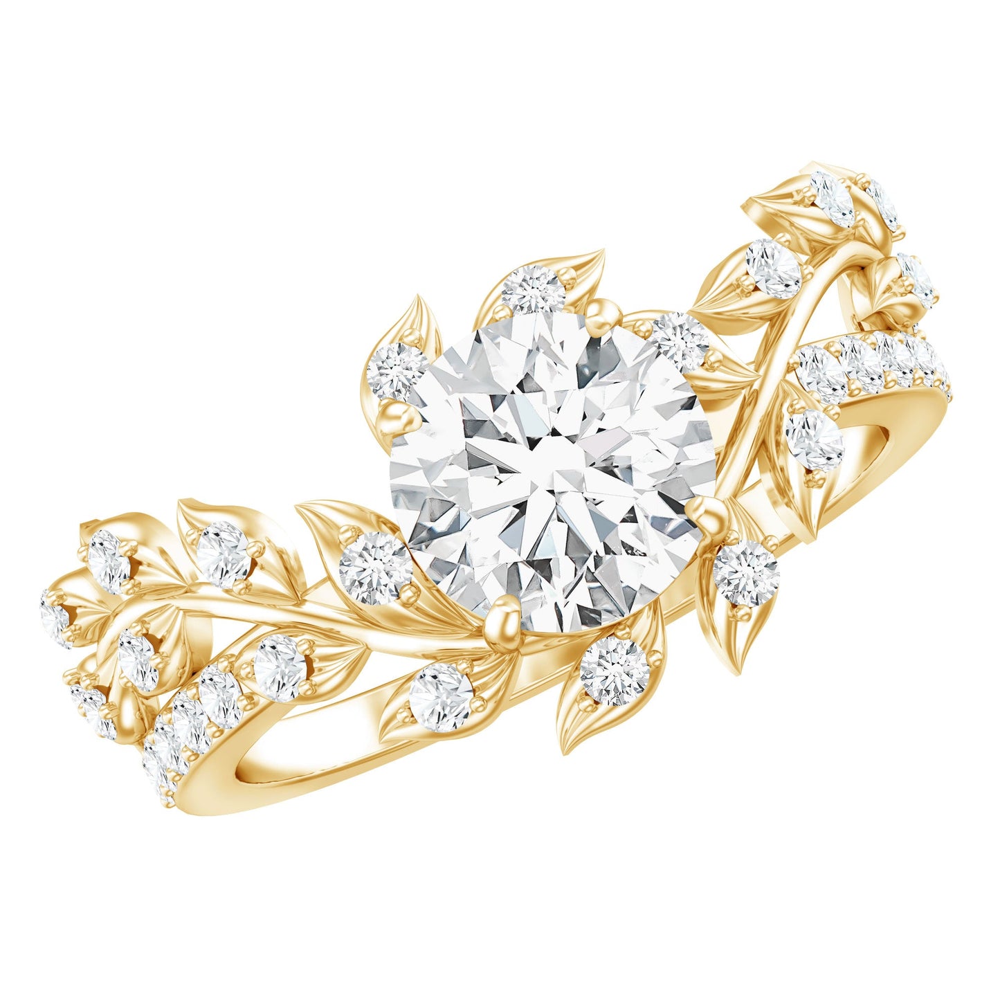 Moissanite Flower Engagement Ring