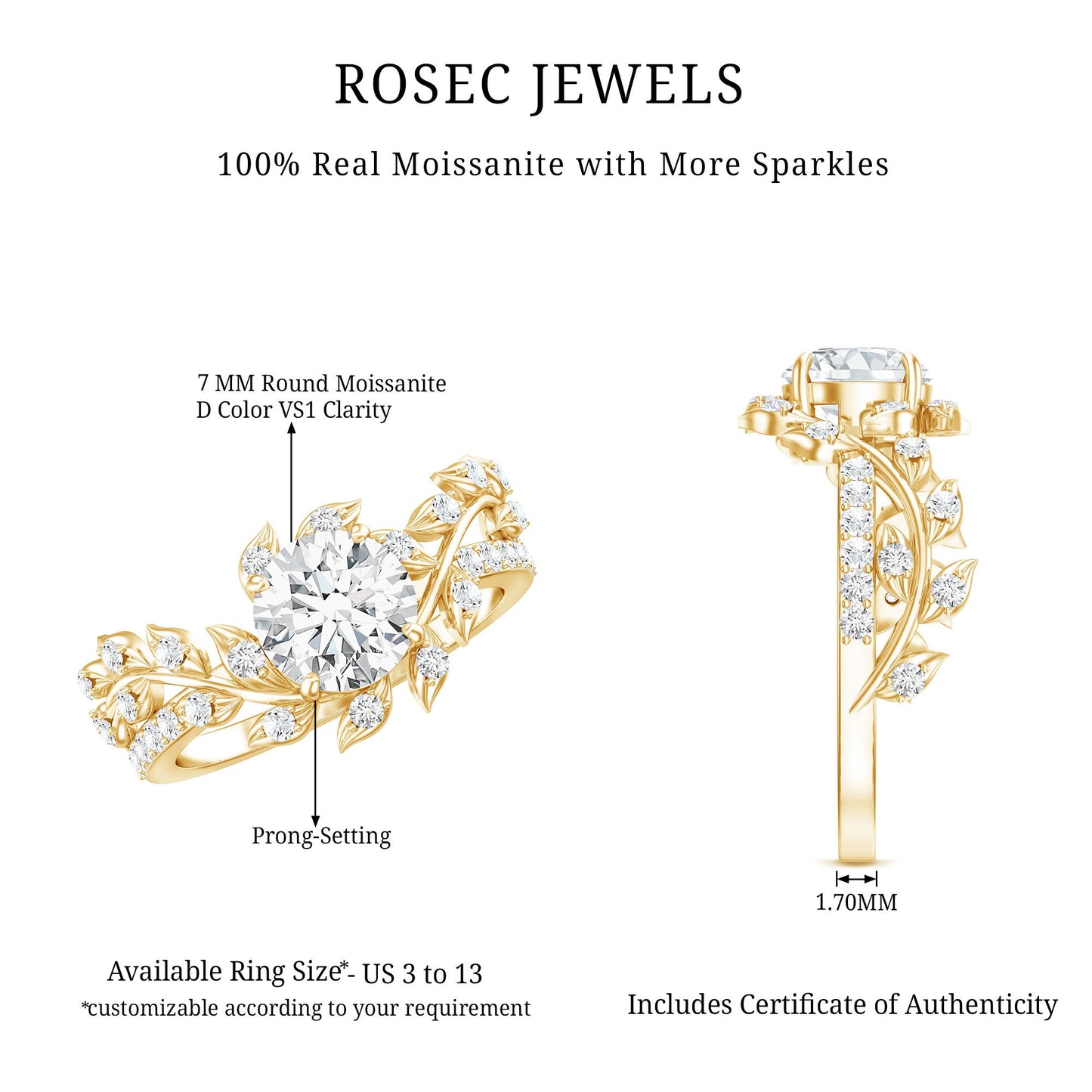 Moissanite Flower Engagement Ring