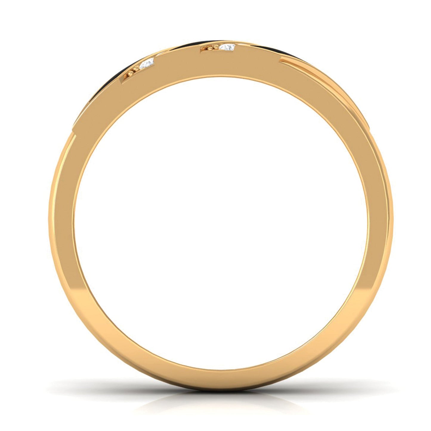 Certified Diamond Enamel Wedding Band