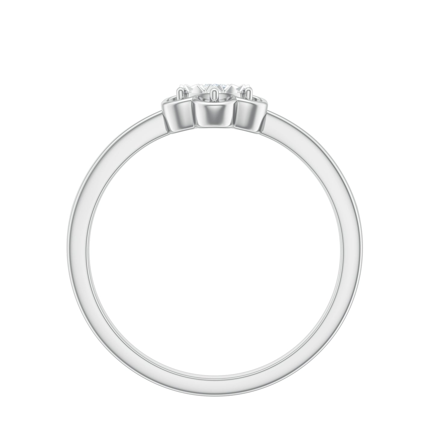 Miracle Plate Real Diamond Flower Promise Ring