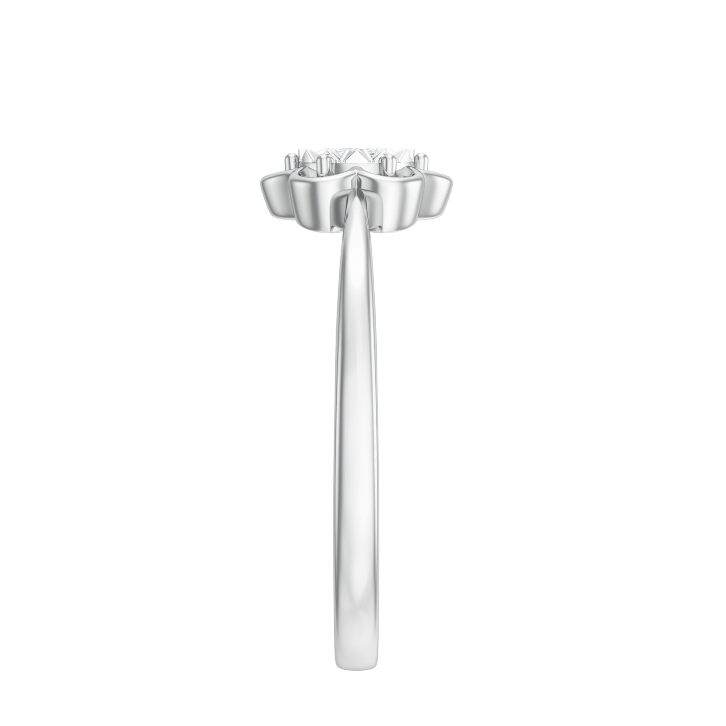 Miracle Plate Real Diamond Flower Promise Ring