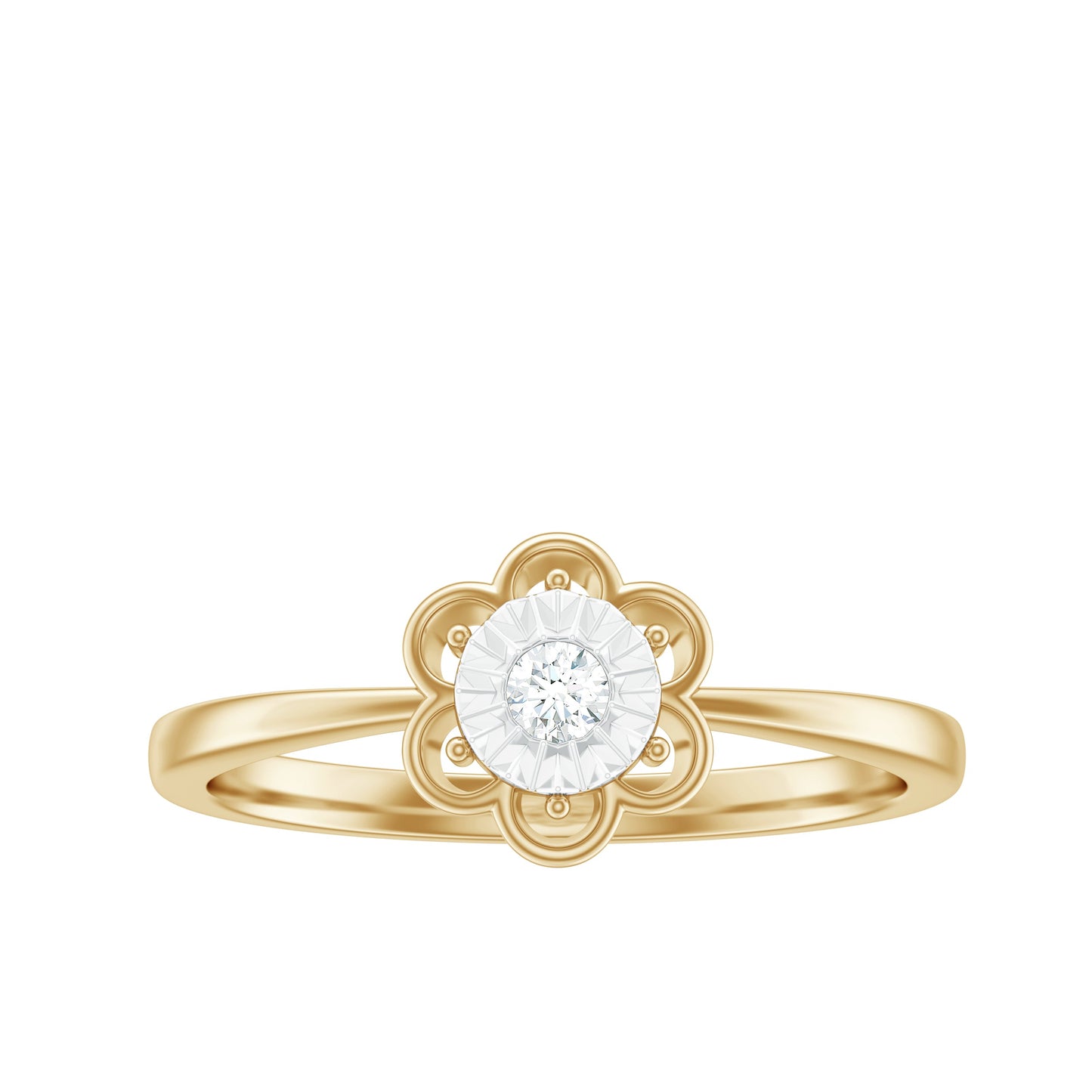 Miracle Plate Real Diamond Flower Promise Ring