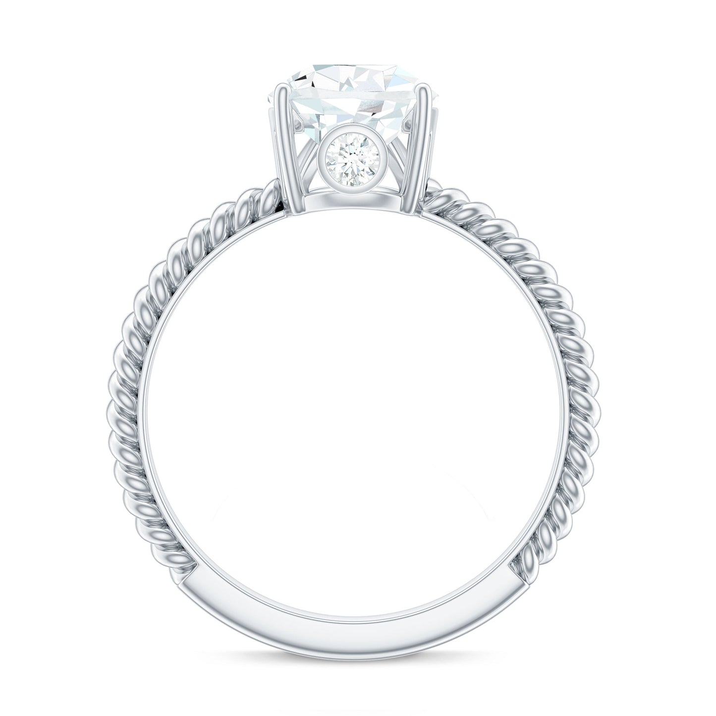 Certified Pear Zircon Solitaire Engagement Ring