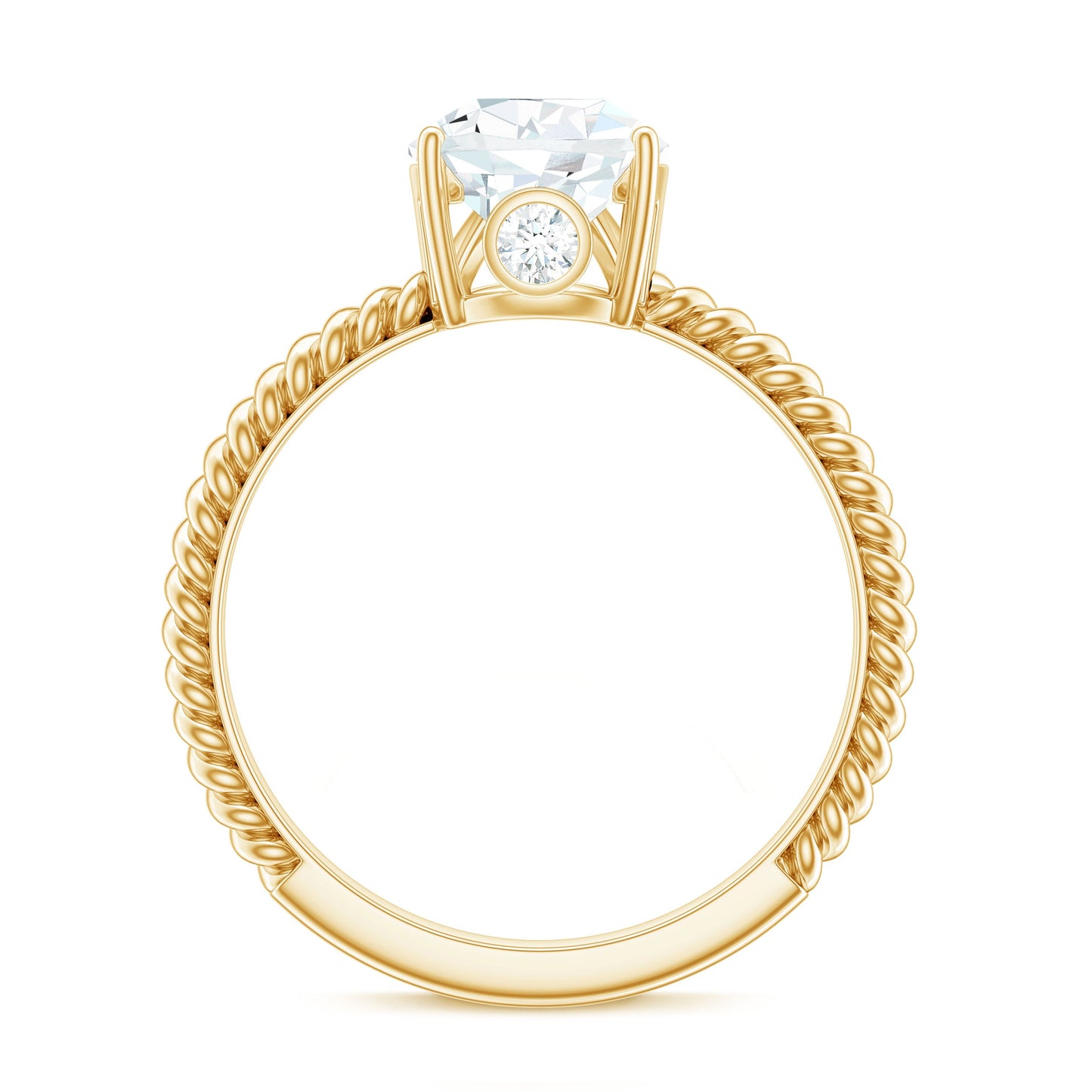 Certified Pear Zircon Solitaire Engagement Ring