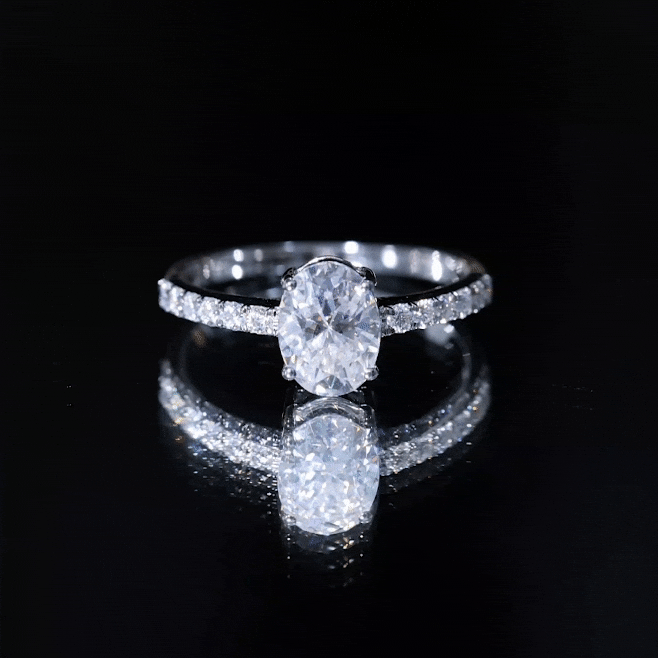 Certified 6X8 MM Lab Grown Diamond Oval Engagement Ring