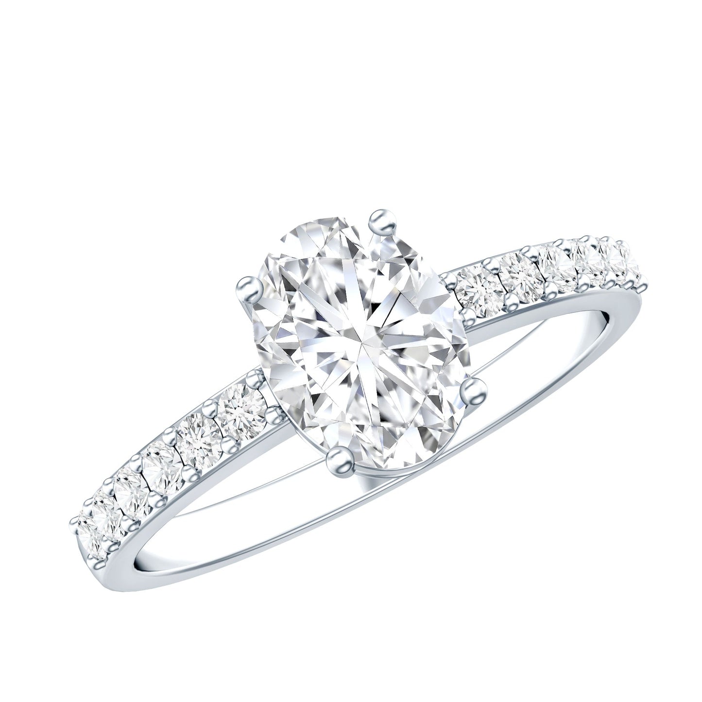 Certified 6X8 MM Lab Grown Diamond Oval Engagement Ring