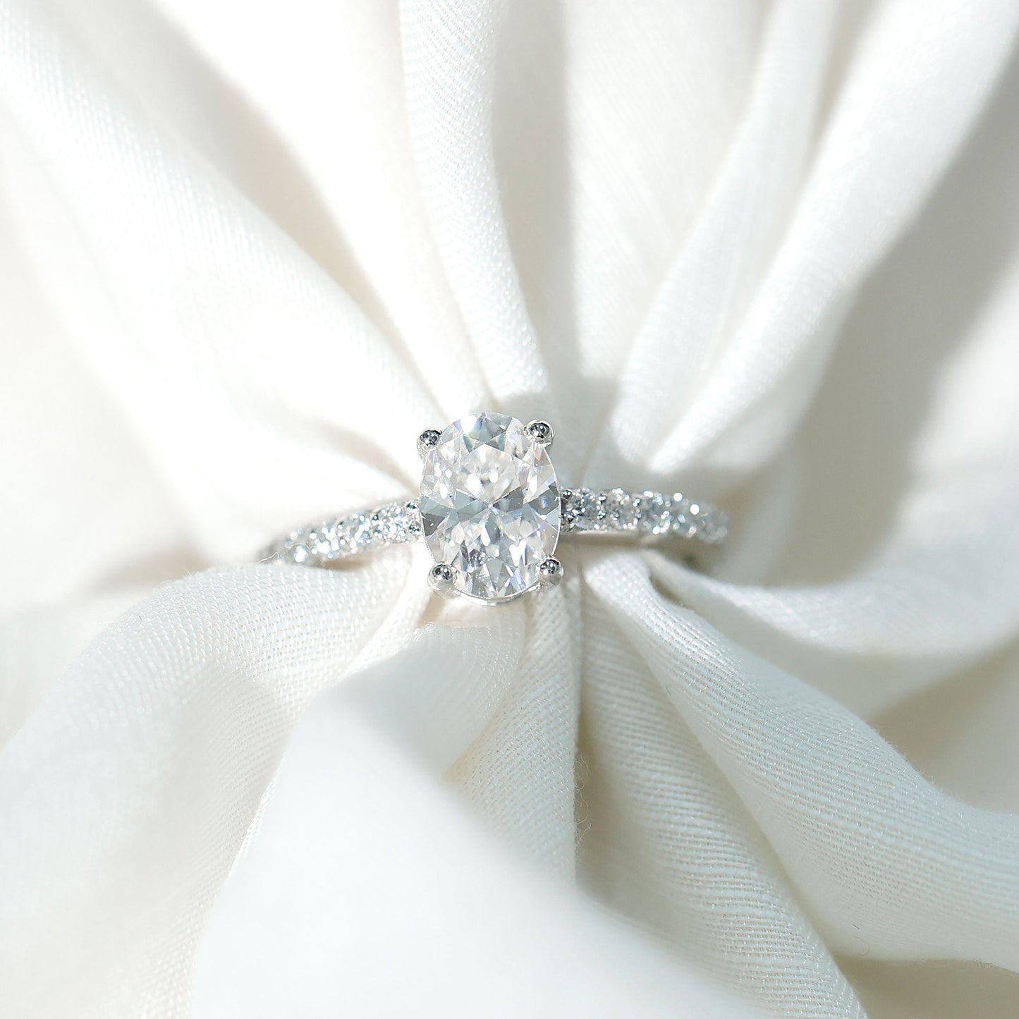 Certified 6X8 MM Lab Grown Diamond Oval Engagement Ring