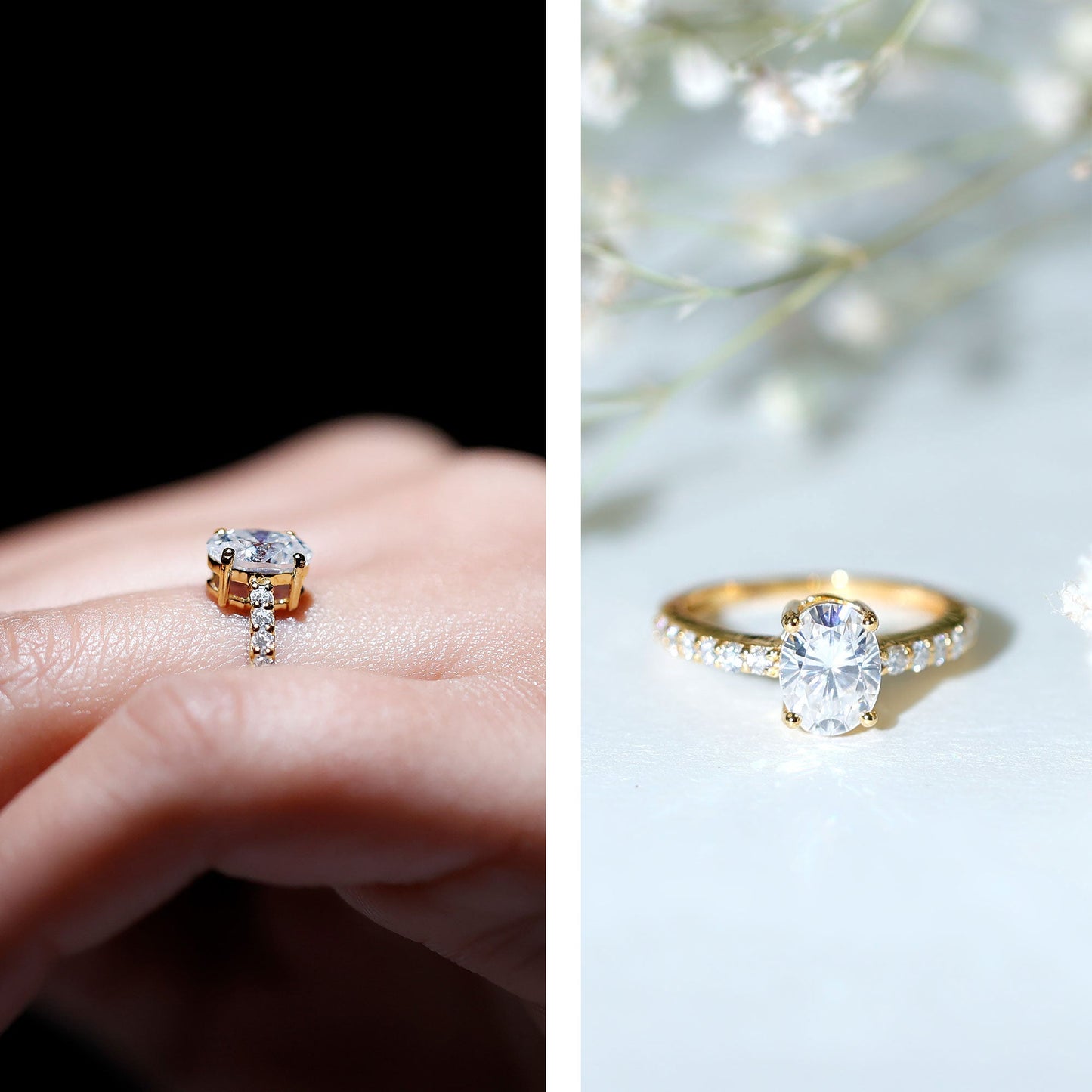 Certified 6X8 MM Lab Grown Diamond Oval Engagement Ring