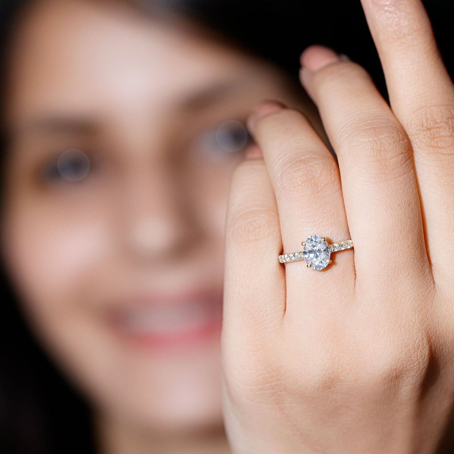 Certified 6X8 MM Lab Grown Diamond Oval Engagement Ring