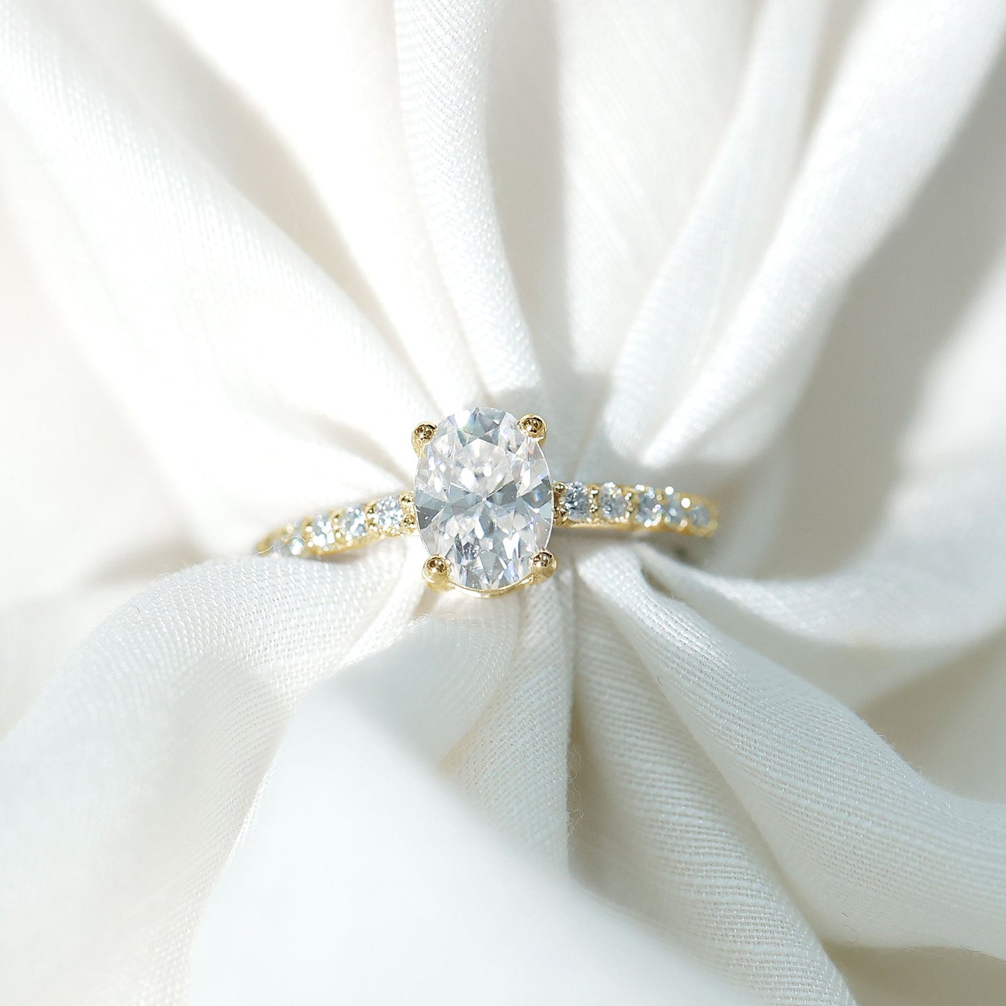 Certified 6X8 MM Lab Grown Diamond Oval Engagement Ring