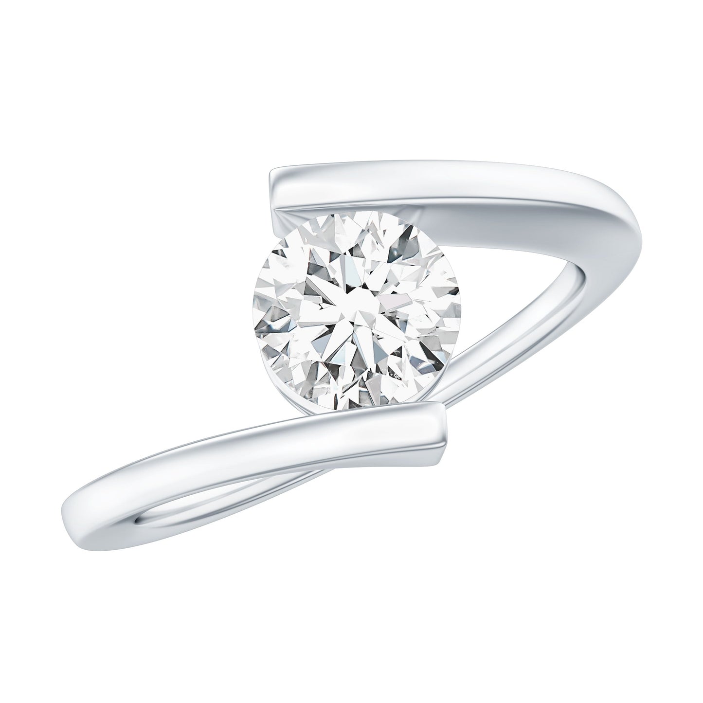 Certified 6 MM Lab Grown Diamond Tension Setting Engagement Ring