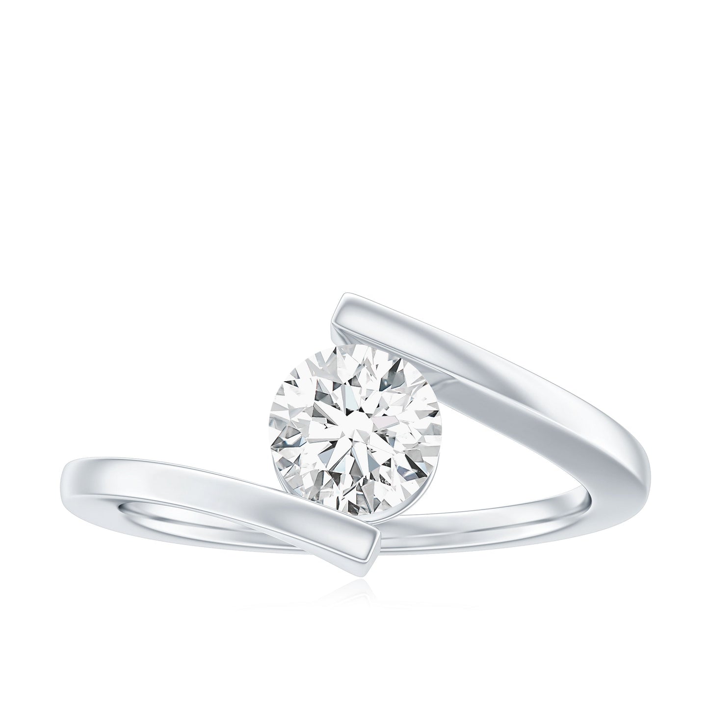 Certified 6 MM Lab Grown Diamond Tension Setting Engagement Ring